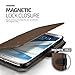 Lific Galaxy Note 2 Case, [Saffiano Diary][Brown/Black] - [Card Slot][Kickstand][Leather Wallet] for Samsung Note 2