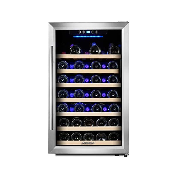 Kalamera-42-Cuft-50-Bottle-Compressor-Wine-Refrigerator-Single-Zone-with-Touch-Control-Stainless-Steel-Door-and-Handle-KRC-52SZF