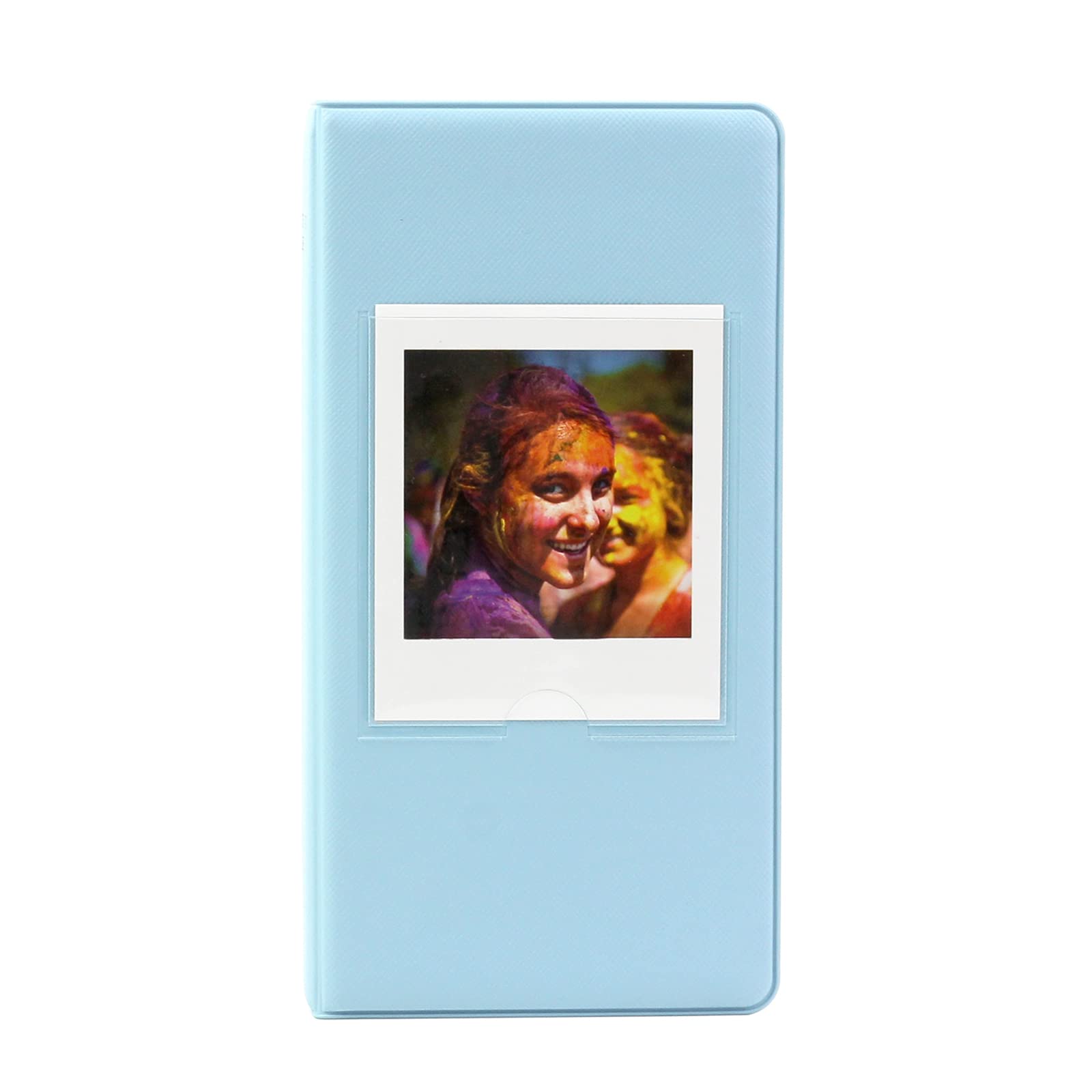 MUZIRI KINOKOO Mini Photo Album PVC Leather Wallet Album Compatible For Fuji Instax SQUARE SQ1 SQ20 SQ10 SQ6 Camera Share SP-3 Pictures Holder 64 Pockets (Blue)