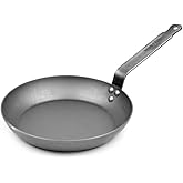 Mauviel M'Steel Black Carbon Natural Nonstick Frying Pan With Iron Handle, 9.4-in, Suitable For All Cooking Surfaces