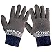 LETHMIK Thick Winter Knit Gloves Mens&Womens Warm Fleece Lined Unique Knitted Gloves Grey
