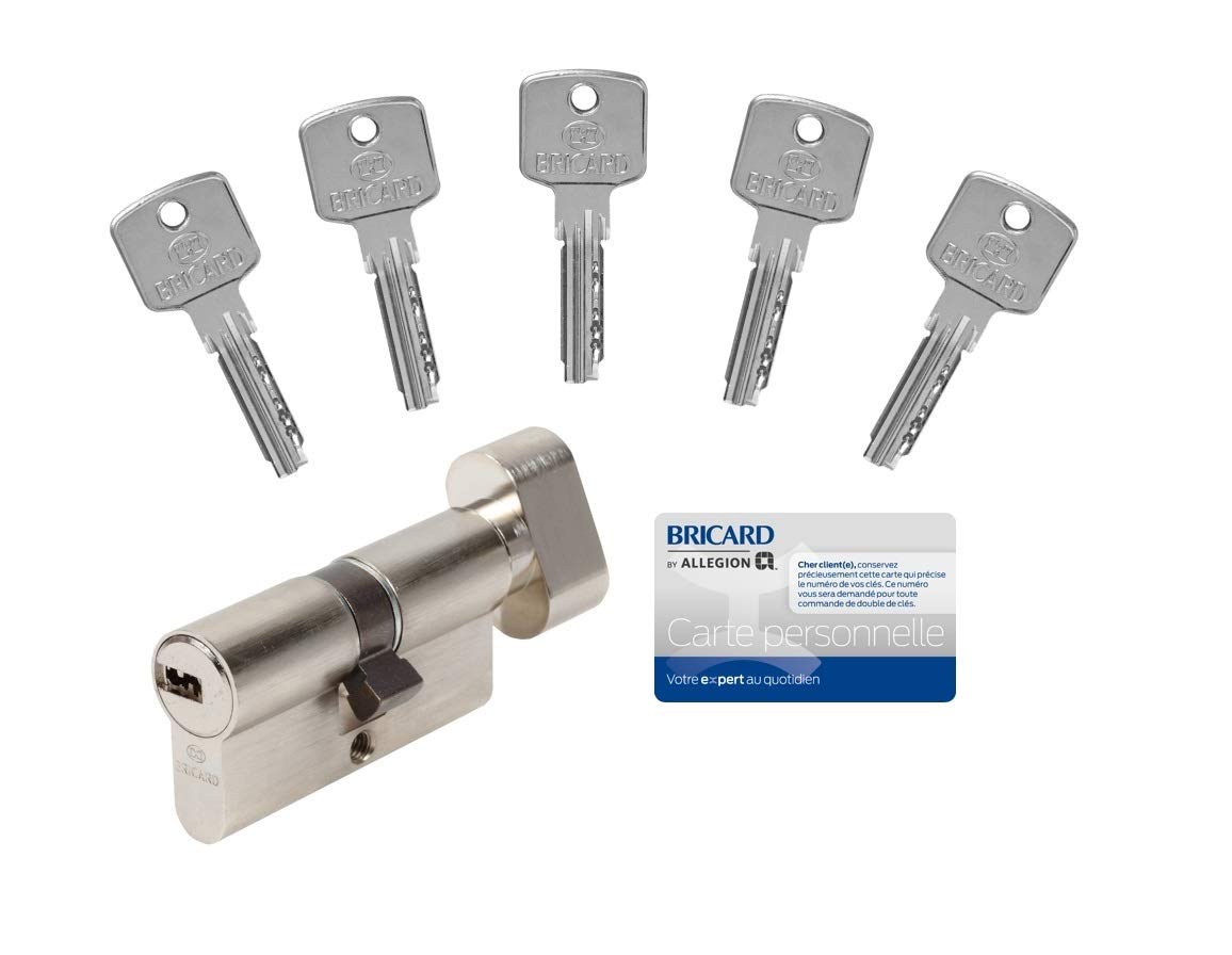 Bricard 15104 A6 30+30 Button Cylinder with 5 Keys