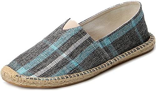 IVANCA Men's Fashion Casual Slip-On Loafer Espadrille Flat Canvas Shoes(gray,9 B(M))