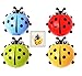 BlueSunshine 4 Pcs Creative Cute Cartoon Ladybug Kids Wall Suction Cup Mount Toothbrush Toothpaste Holder Pencil Pen Container Box Travel Organizer Plastic Pocket Storage Organizer