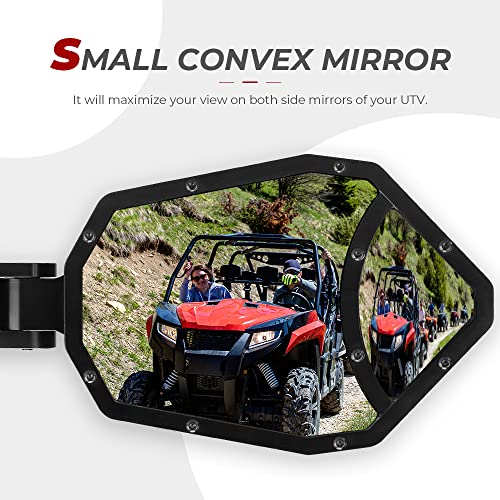 UTV Side Mirrors, kemimoto RZR Mirrors CNC Aluminum Rear View Mirrors 3