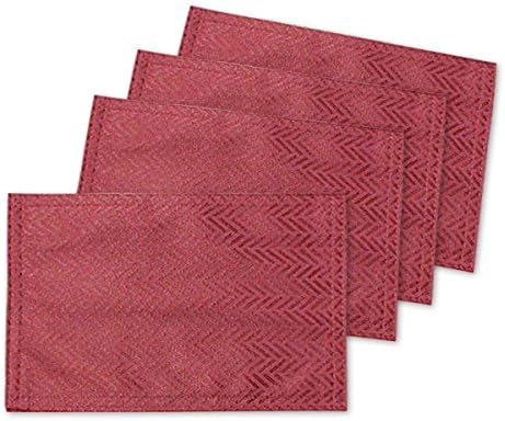 Cleib herringbone pattern and water-repellent tea mat 4 piece sets about 20x30cm wine FS006