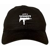 Welcome to Sacramento Uzi Machine Gun California 6 Panel Dad Hat Black