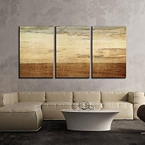 3 Piece Canvas Wall Art - Gold Color Abstract Artwork - Modern Home Art Stretched and Framed Ready to Hang - 16"x24"x3 Panels