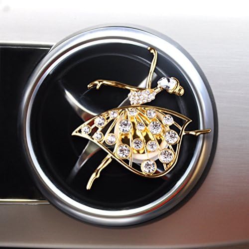 Inasmile Car Vent Air Freshener Car Essential Oil Diffuse , womens Car Accessories Oil Diffuser Small with Vent Clip &amp; Fast Delivery No Risk (Ballet Girl- Gold)