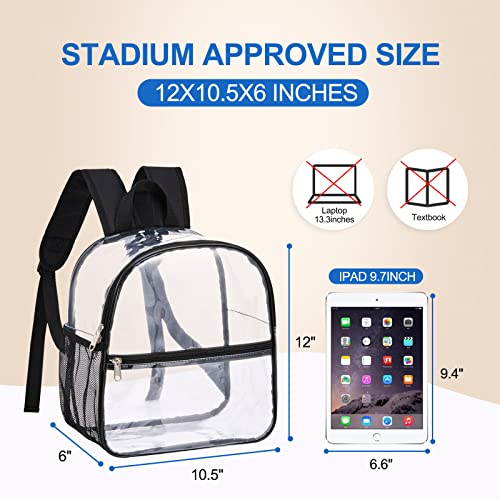 USPECLARE Clear Backpack Stadium Approved 12×6×12, Water proof Clear Bag for Concert Work Sport