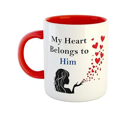 Buy Artbug My Heart Belongs To Him Coffee Mug Best Gift For Husband Anniversary Birthday Boyfriend Valentine Gift Red Online At Low Prices In India Amazon In