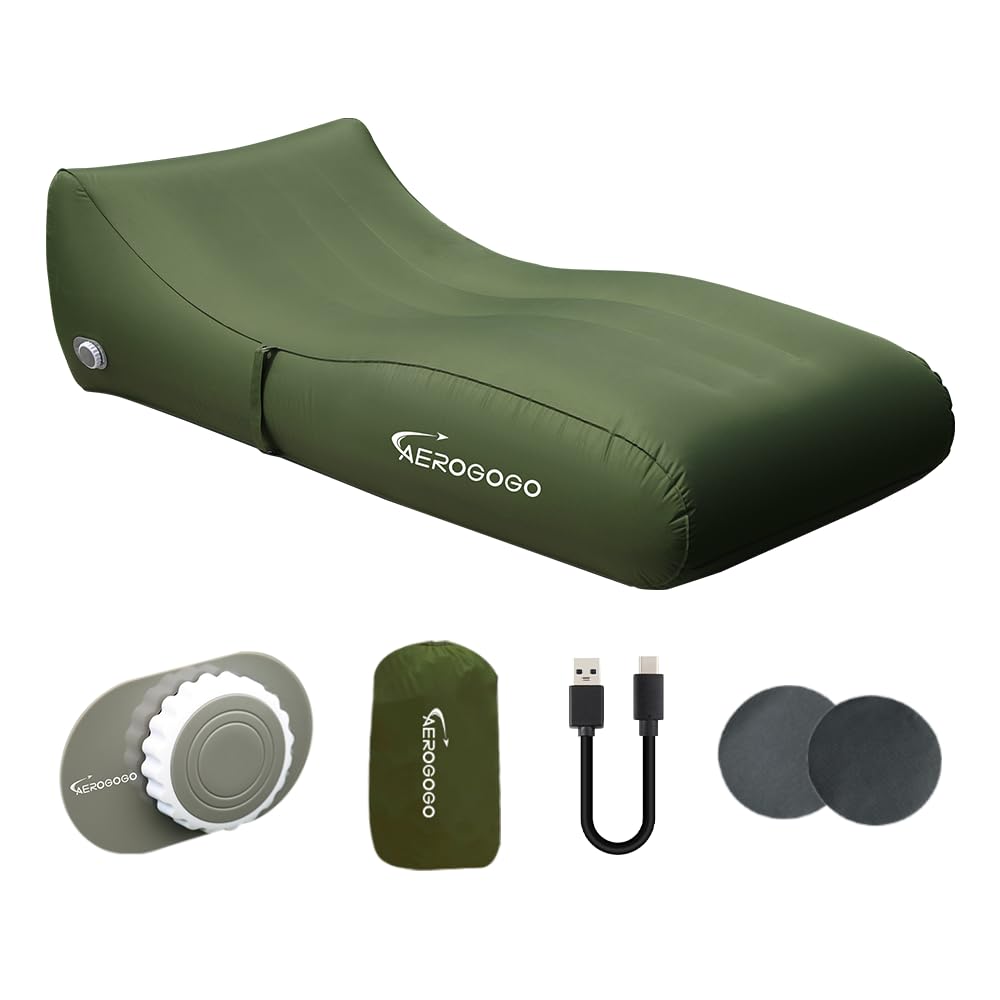 Photo 1 of Aerogogo PS2 Inflatable Lounger Air Sofa Chair, Built-in Air Pump Self-Inflatable Air Sofa Couch, Perfect for Beach Chair Camping Chairs or Portable Hammock for Outdoor Backyard Blow Up Lounger