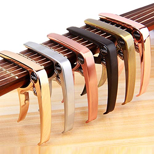 Leyeet Guitar Capo with Bridge Pin Remover Fit for Acoustic Guitar Ukulele Electric Guitar (Color : Silver)