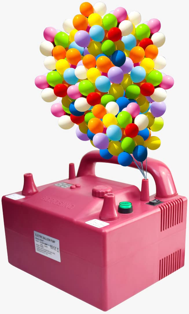 Photo 1 of Electric Air Balloon Pump Dual Nozzle Portable Balloon Inflator Blower Pump for Party Decoration 110V with 2 Spare Small Nozzles