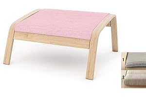 Vepping Lude Multi Colored Armchair Replacement Cover, Fits IKEA Poäng Armchair, Cushion not Included (Footstool Design 1, Polyester - Pink)