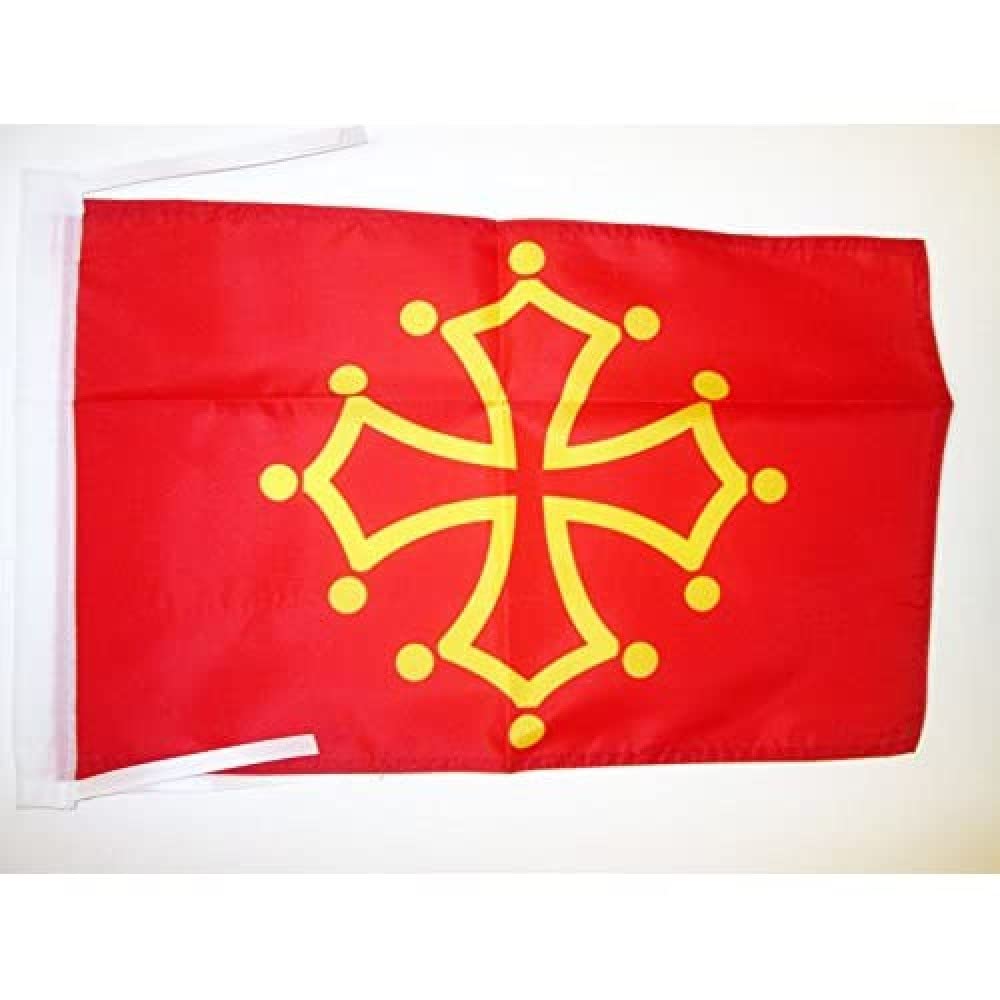 AZ FLAG - French Province of Languedoc Flag - 18'' x 12'' - 100% Polyester France province Small Banner with Two Cords - Fade Resistant - Vivid Colors - 18x12 in - 45x30 Cm — image 1