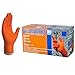 Ammex GLOVEWORKS HD Industrial Orange Nitrile Gloves - 8 mil, Latex Free, Powder Free, Diamond Texture, Disposable, Heavy Duty, Large, GWON46100-BX, Box of 100 primary