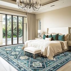CAPALOCA 8x10 Area Rug Bohemian Rugs with Print