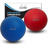Massage Lacrosse Balls for Myofascial Release, Trigger Point Therapy, Muscle Knots, and Yoga Therapy. Set of 2 Firm Balls (Bl