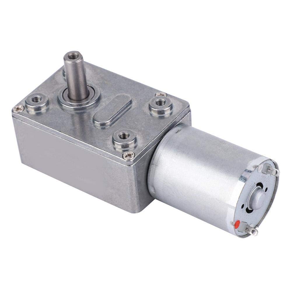 DC 24V 5-150RPM Large Torsion Worm Gear Motor Micro Type DC Speed Reduction Motor DC Power Speed Reduction Motor Full Metal for Multiple Purposes(10RPM)