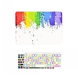 TOP CASE – 2 in 1 Paint Splash Rubberized Hard Case and Two Keyboard Covers Compatible with MacBook Air 13