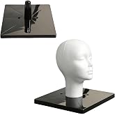 2 Pack Square Wig Head Stand, Mannequin Head Base, Plastic | Versatile Mannequin Head Base for Hair Styling, Hat Display, Salon Use, Lightweight Travel-Friendly Cosmetology Too