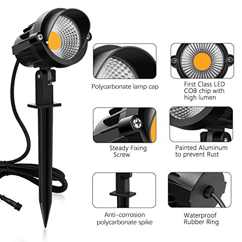 MEIKEE 7W Landscape Lights 12V Plug in Low Voltage Led Landscape Lights