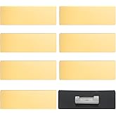 8 PCS Gold Name Tag Pin Blank Name Plates 1 X 3 Inches Blank Names Tags Badge Brushed Engraved Metal Names Plate Gold Round Corners Pin Reusable ID Nametags for Office Employee Custom Workers Students