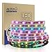 ALITOVE 16.4ft WS2812B Individually Addressable LED Strip Light 5050 RGB SMD 150 Pixels Dream Color Waterproof IP67 Black PCB 5V DC primary
