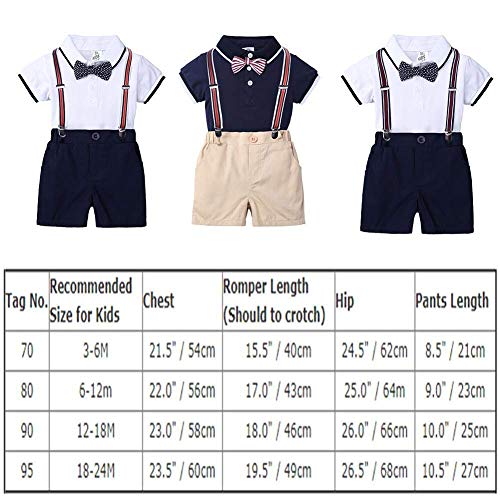 OwlFay Baby Peuter Jongens Outfits Set Pasgeboren Baby Kleding Heren Pak Romper + Jarretje Shorts + Strikje 3 STKS… - Image 8