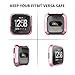 [5-Pack] Compatible with Fitbit Versa Screen Protector, FOLOME Full Cover Case Scratch-Resistant Soft Flexible TPU Plated All-Around Protective case Protector (Black+Silver+Gold+Rose Gold+Clear)