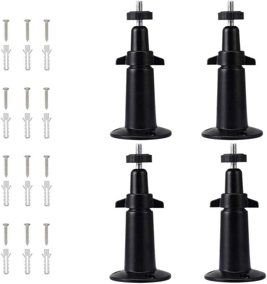 Lodou 4Pack Security Camera Aluminum Wall Mount, Adjustable Indoor Outdoor Wall Mount For NETGEAR Arlo and Arlo Pro/Arlo Pro 2/Arlo Go Wire or CCTV or DVR Have Same Interface(Black)