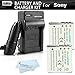 2 Pack Battery and Charger Kit for Sony Cyber-Shot DSC-W800, W800/B, W800/S, DSC-W830, DSCW830/B, DSCW830, DSCWX220/B Digital Camera Includes 2 Replacement NP-BN1 Batteries + Ac/Dc Charger + More