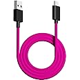 PWNAGE Ultra Custom Paracord Ultra Flexible USB C Cable for Gaming Keyboard, Mouse, Charging, Double-Sleeved Mechanical Keyboard Cable, 1.8M USB-A to USB-C (Neon Pink)