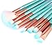 ARALOR Mermaid Makeup Brushes Set 11pcs 2018 NEW Mermaid Plastic Handle High Density Soft Nylon Bristles Eyebrow Eyeliner Eyeshadow Bottom Blush Brushes