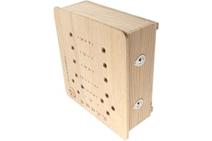 HOMSFOU Wooden Moxibustion Burner Box for Foot Therapy, Portable Adjustable Moxibustion Case with Dual Foot