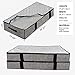 Homyfort Underbed Storage Bag Containers - 2 Pack, 39x20x6 inches Foldable Breathable Fabric Blankets Clothes Comforters Storage Bags for Closet, with Clear Zippered Lid and 4 Strong Handles, Black