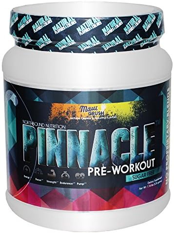 NorthBound Nutrition Pinnacle Pre-Workout Supplement: Drink to Help with Energy, Pump and Endurance, Strength and Focus- No Artificial Flavors or Coloring - Preservative Free. Maui Crush.