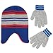 Nintendo Boys Winter Hat And Kids Gloves Set, Super Mario Beanie For Ages 4-7, Blue/Grey