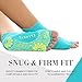Ellaste Open Toe Yoga Socks – Non Slip Half Toe Sock Anti Skid Grip Yoga Pilates Barre Women Girl (Aqua, Small/Medium (Women 5.5-8.5 / Men 4.5-7.5))