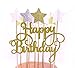 Gold Glitter Silver Glitter White Glitter Pentacle Gold Glitter Happy Birthday Cake Toppers Set of 11, 300 Gram Paper Highest Quality, Birthday Party Decoration, Handmade and Sold by Soccerene