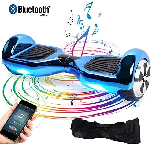 TOEU Hoverboard Bluetooth Speakers LED Lights UL2272 Safety Certified, 6.5" Self Balance Electric Scooter with Carry Bag, Segway for Kids and Adult Gifts