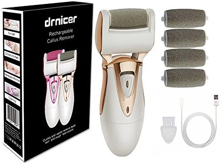 Electric Foot Callus Remover Dead Skin Peeling Rechargeable Pedicure Foot File Tools Proffessinal Foot Care Tool To Remove Dead, Hard Skin With 4 Extra Roller Heads