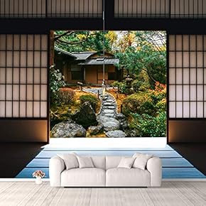Wall Murals for Bedroom Japanese Style Grid Door View Large Removable Wallpaper Peel and Stick Wall Stickers - 66x96 inches