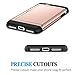 SAMONPOW Wallet Case for iPhone 7 Case with Card Holder Dual Layer Hybrid Shell Heavy Duty Protection Shockproof Anti Scratch Soft Rubber Cover Case for iPhone 7 4.7 inch Rose Gold