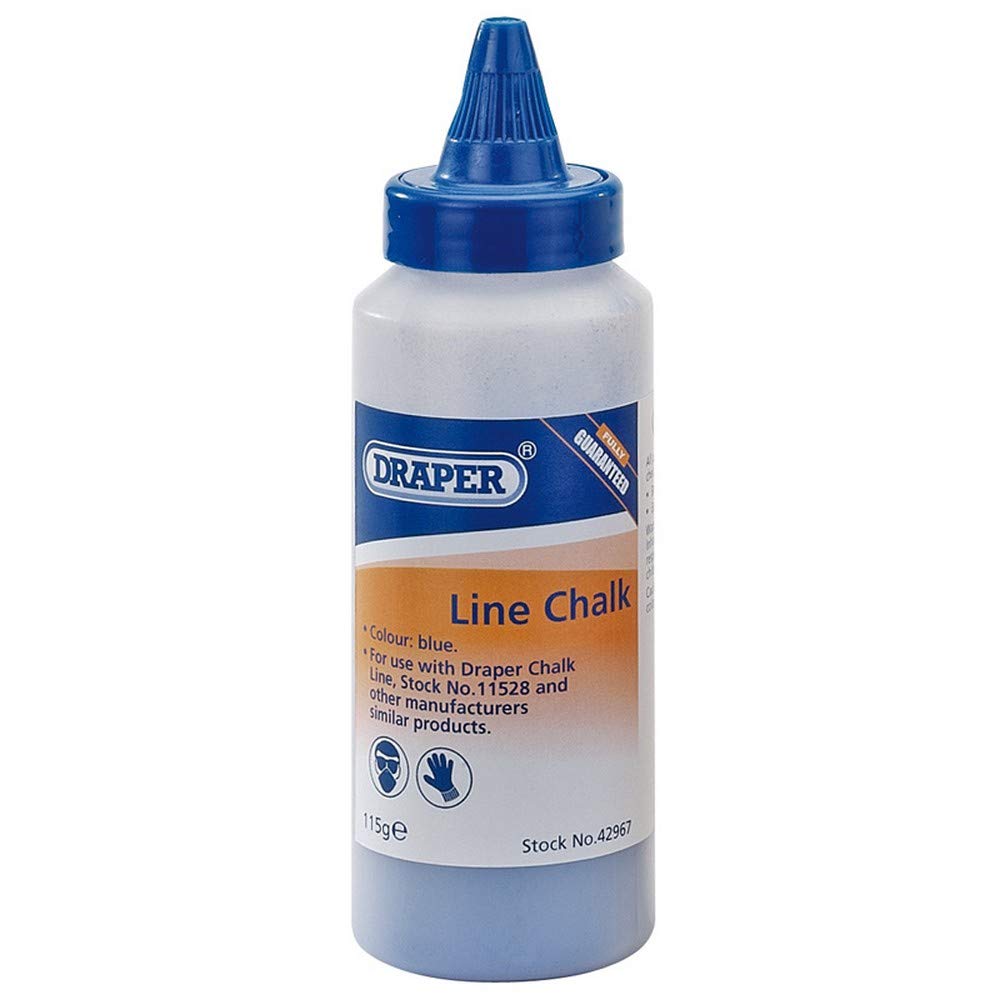 Draper 42967 Plastic Bottle of Blue Chalk for Chalk Line, 115g