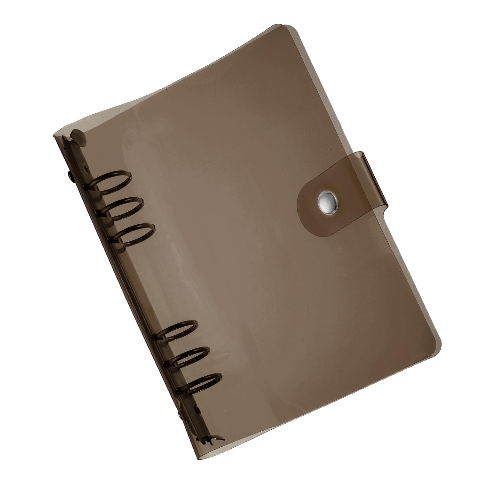 PATIKIL A6 Clear Binder Cover, Soft PVC Loose Leaf Binder Protector Refillable Notebook Shell with Snap Button Closure for DIY Meeting Notebook Folder, Black