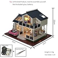 MAGQOO Wooden Dollhouse Miniature DIY House Kit with Furniture,1:24 DIY Dollhouse Kit (Provence Dust Proof and Music Box Included)