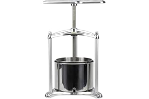 EJWOX Fruit Wine Press - 100% Nature Juice Making for Apple/Carrot/Orange/Berry/Vegetables,Cheese&Tincture&Herbal Press(1.6 Gallon,Sliver)