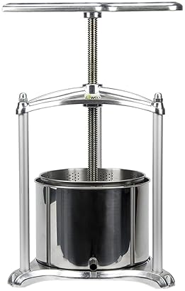 Home Brewing & Wine Making - Fruit Wine Press - 100% Nature Juice Making for Apple/Carrot/Orange/Berry/Vegetables,Cheese&Tincture&Herbal Press(1.6 Gallon,Sliver)